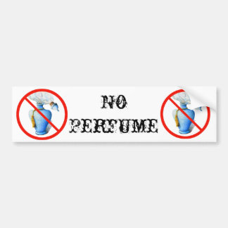 Hand Drawn Sign: No Perfume Bumper Sticker