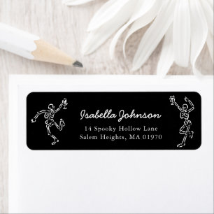 Hand Drawn Skeletons Halloween Return Address