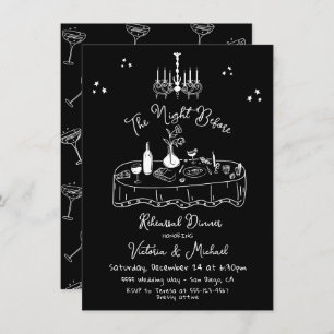 Hand Drawn Sketch Night Before Rehearsal Dinner Invitation