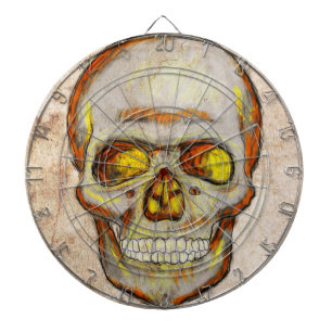 Hand Drawn Skull Dartboard