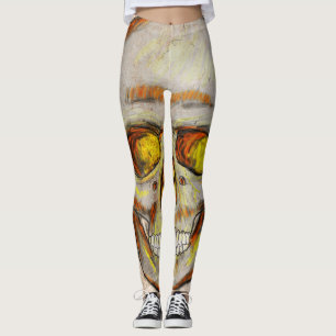 Hand Drawn Skull Leggings