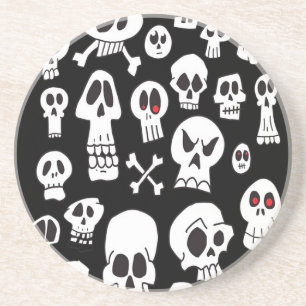 Hand Drawn Skulls Coaster