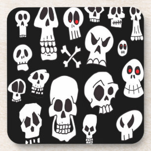 Hand Drawn Skulls Coaster