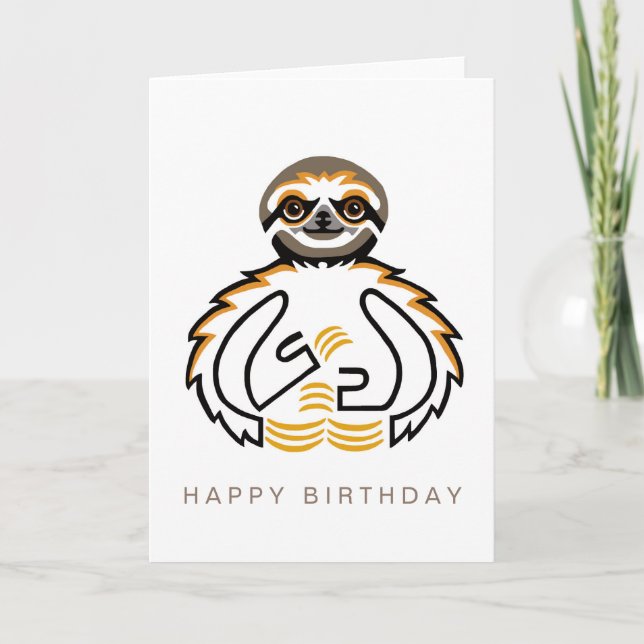 Hand drawn SLOTH  -Wildlife - Nature Card (Front)