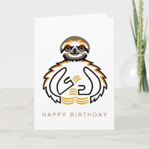 Hand drawn SLOTH  -Wildlife - Nature Card