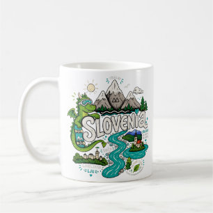 Hand Drawn Slovenia Travel Art Landmark Coffee Mug