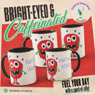 Hand-drawn Smiling Red Cartoon Monster Mug