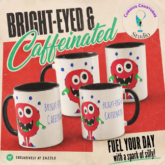 Hand-drawn Smiling Red Cartoon Monster Mug
