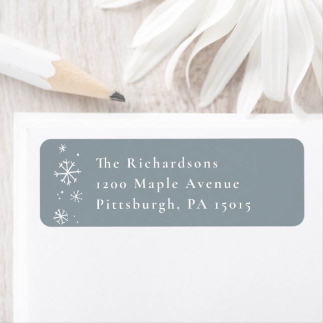 Hand Drawn Snowflake Return Address Label (Insitu)