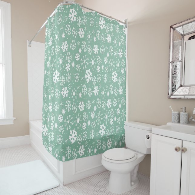 Hand Drawn Snowflake Snowstorm With Green Sherbert (In Situ)