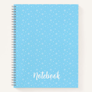 Hand-Drawn Snowflakes Whimsical Winter Light Blue Notebook