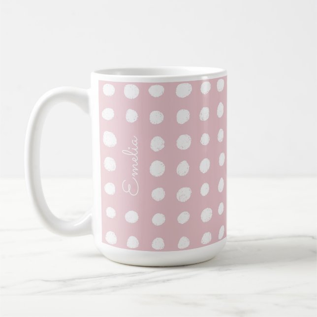 Hand Drawn Spots Personalized Mug (Left)