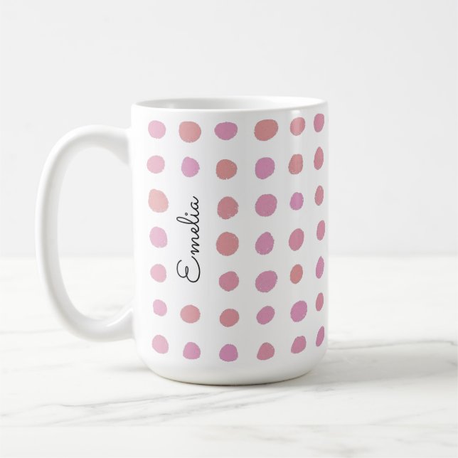 Hand Drawn Spots Personalized Mug (Left)