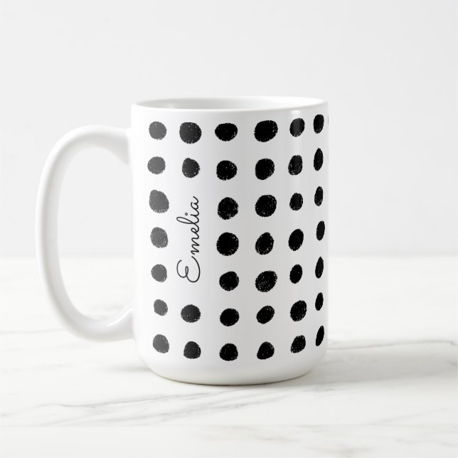 Hand Drawn Spots Personalized Mug (Left)