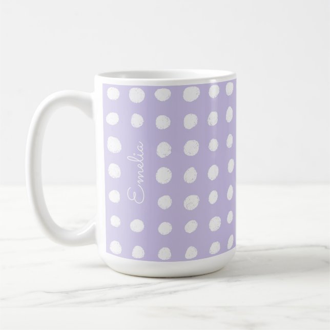 Hand Drawn Spots Personalized Mug (Left)