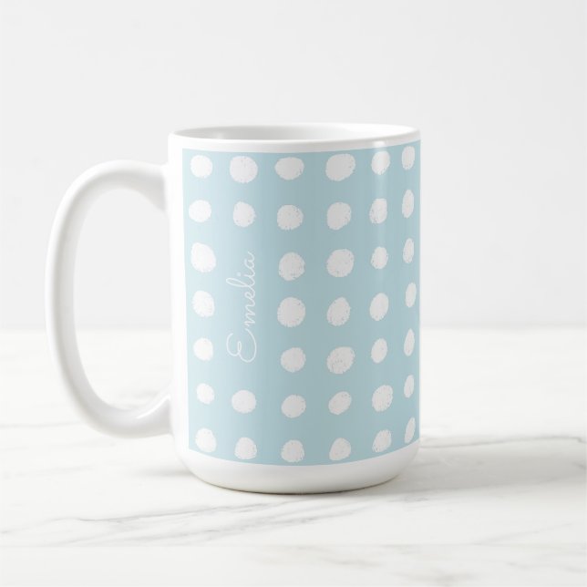 Hand Drawn Spots Personalized Mug (Left)