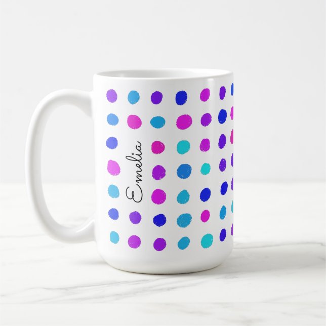 Hand Drawn Spots Personalized Mug (Left)