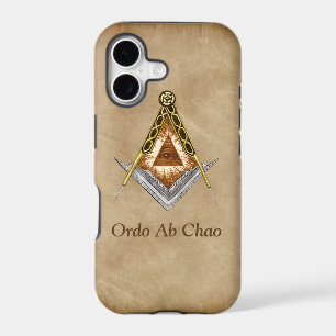 Hand Drawn Square and Compass With All Seeing Eye
