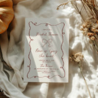 Hand Drawn Squiggle Frame Ribbon Bridal Shower