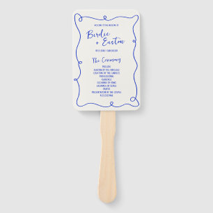 Hand Drawn Squiggle Frame Wedding Program Fan
