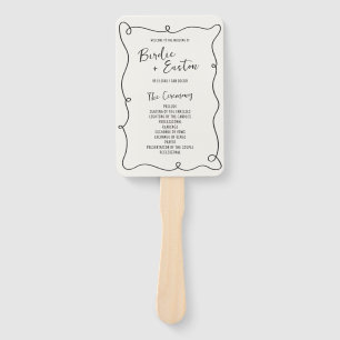 Hand Drawn Squiggle Frame Wedding Program Fan
