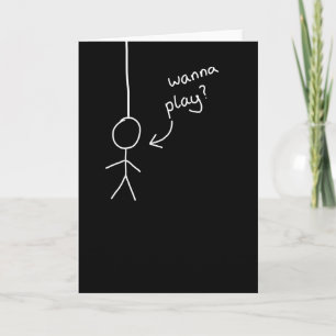 hand drawn Stick "hangman" figure card