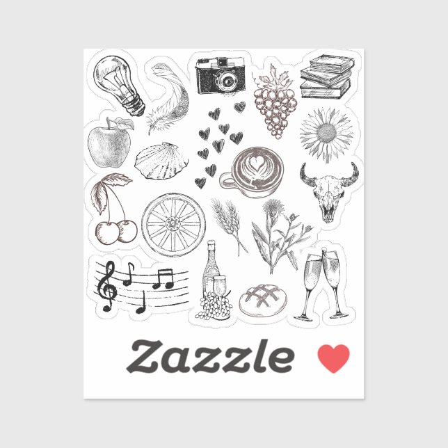 Hand drawn stickers  (Sheet)