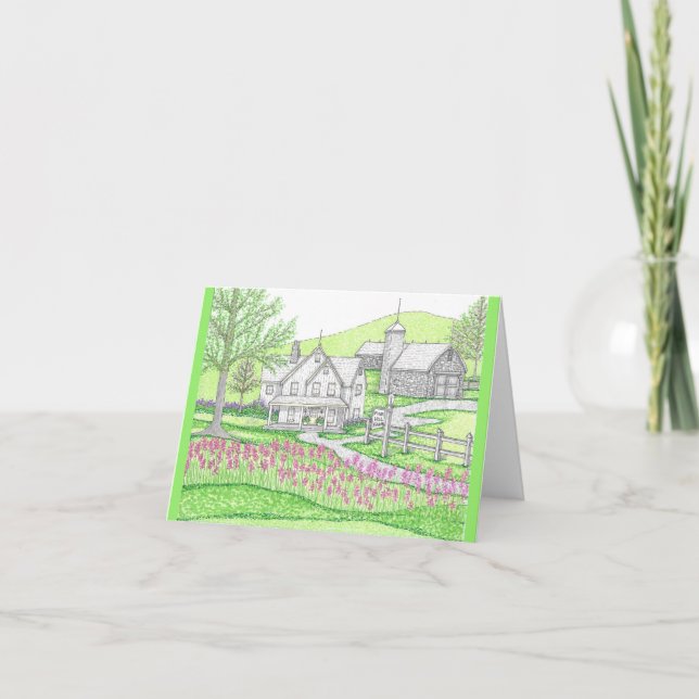 Hand Drawn Stone Farm Folded Card (Front)