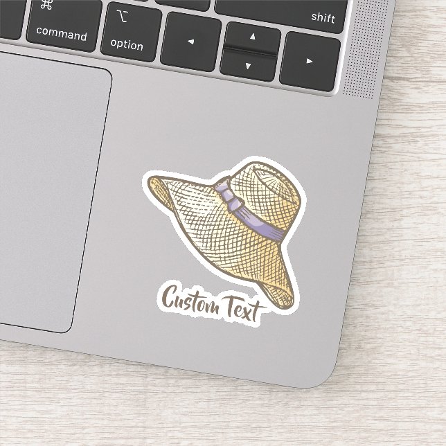 Hand Drawn Straw Hat Beige (Detail)