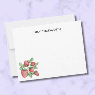 Hand-Drawn Strawberries Cute Cottagecore Card