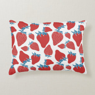 Hand drawn strawberry seamless pattern. background accent pillow