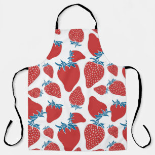 Hand drawn strawberry seamless pattern. background apron