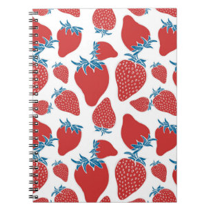 Hand drawn strawberry seamless pattern. background notebook