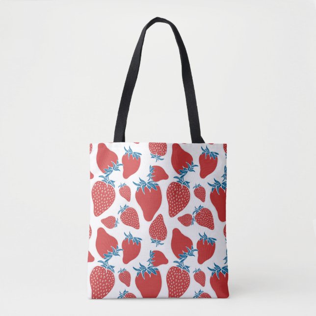 Hand drawn strawberry seamless pattern. background tote bag (Front)