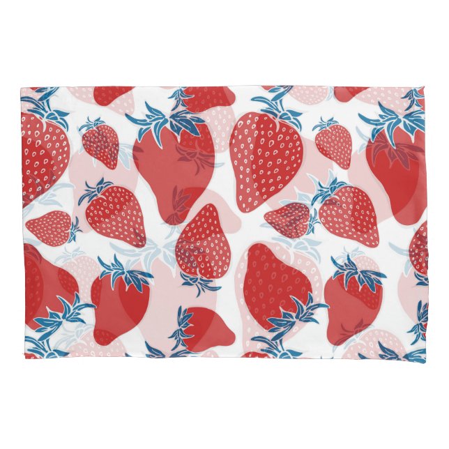 Hand Drawn Strawberry Vintage Pattern Pillowcase (Front)