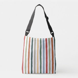 Hand-drawn stripes in art nouveau-inspired colours crossbody bag
