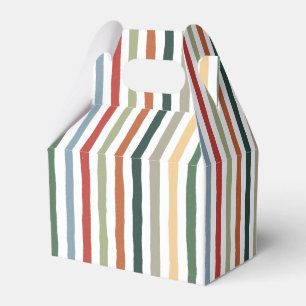 Hand-drawn stripes in art nouveau-inspired colours favor box
