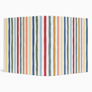 Hand-drawn stripes in mid century modern colours binder
