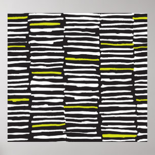 Hand Drawn Stripes: Vintage Pattern. Poster