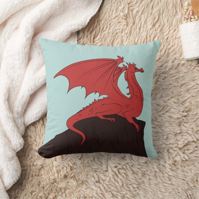 Hand-drawn Stroke Dragon design Throw Pillow (Blanket)