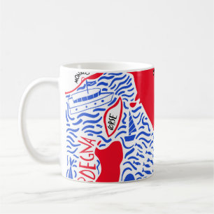 hand drawn stylized map of Italy. Travel illustrat Coffee Mug
