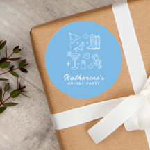 Hand Drawn Summer Blue Beach Life Bridal Shower
