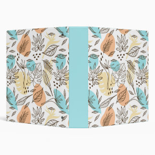 Hand drawn summer tropical pattern binder