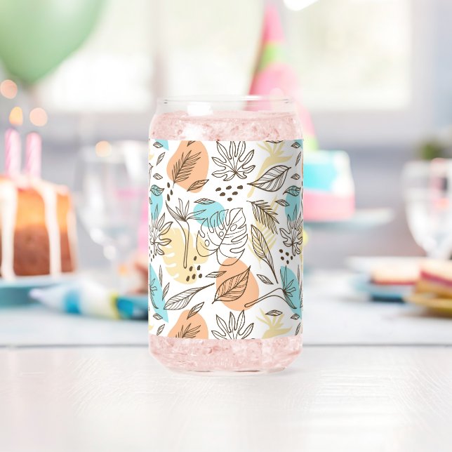 Hand drawn summer tropical pattern can glass (Insitu (Birthday))