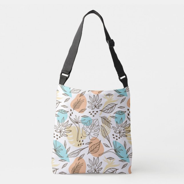 Hand drawn summer tropical pattern crossbody bag (Front)