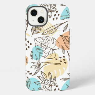 Hand drawn summer tropical pattern iPhone 13 case
