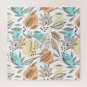 Hand drawn summer tropical pattern jigsaw puzzle