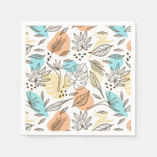 Hand drawn summer tropical pattern napkin