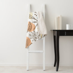 Hand drawn summer tropical pattern sherpa blanket