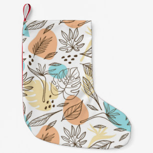 Hand drawn summer tropical pattern small christmas stocking